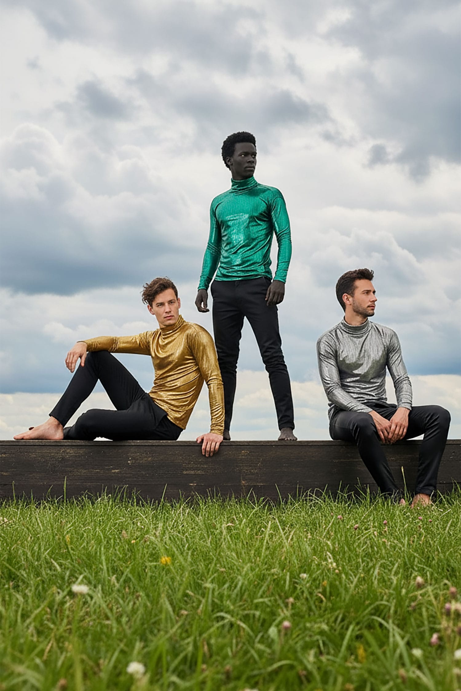 BARABAS Men's Luxury Metallic Turtleneck Sweatshirt - Premium Comfort Wear for Fall 2026