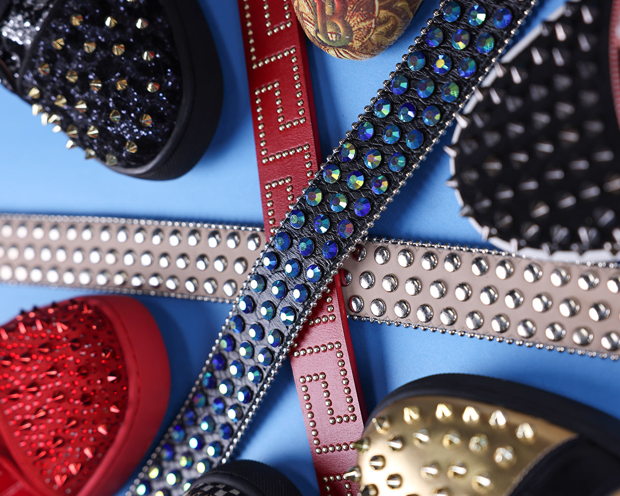 BARABAS: Dare to be Different: Stand Out with Rhinestone Spike Shoes for Men