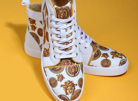 Mens White Canvas Sneakers