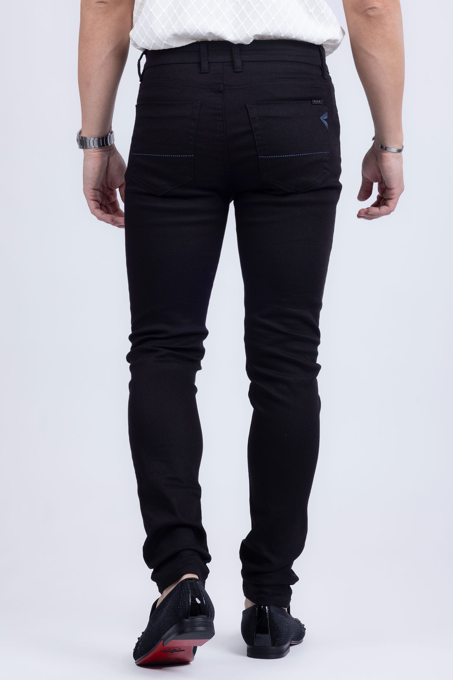 Barabas Men's Skinny Fit Classic Denim Solid Color Jeans 1700 Black
