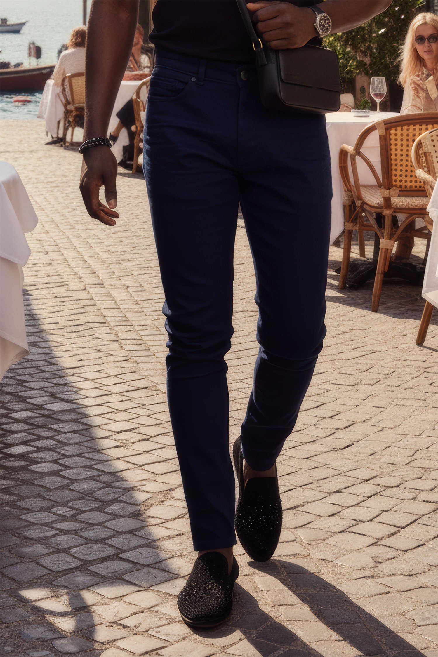 Barabas Men's Skinny Fit Classic Denim Solid Color Jeans 1700 Navy
