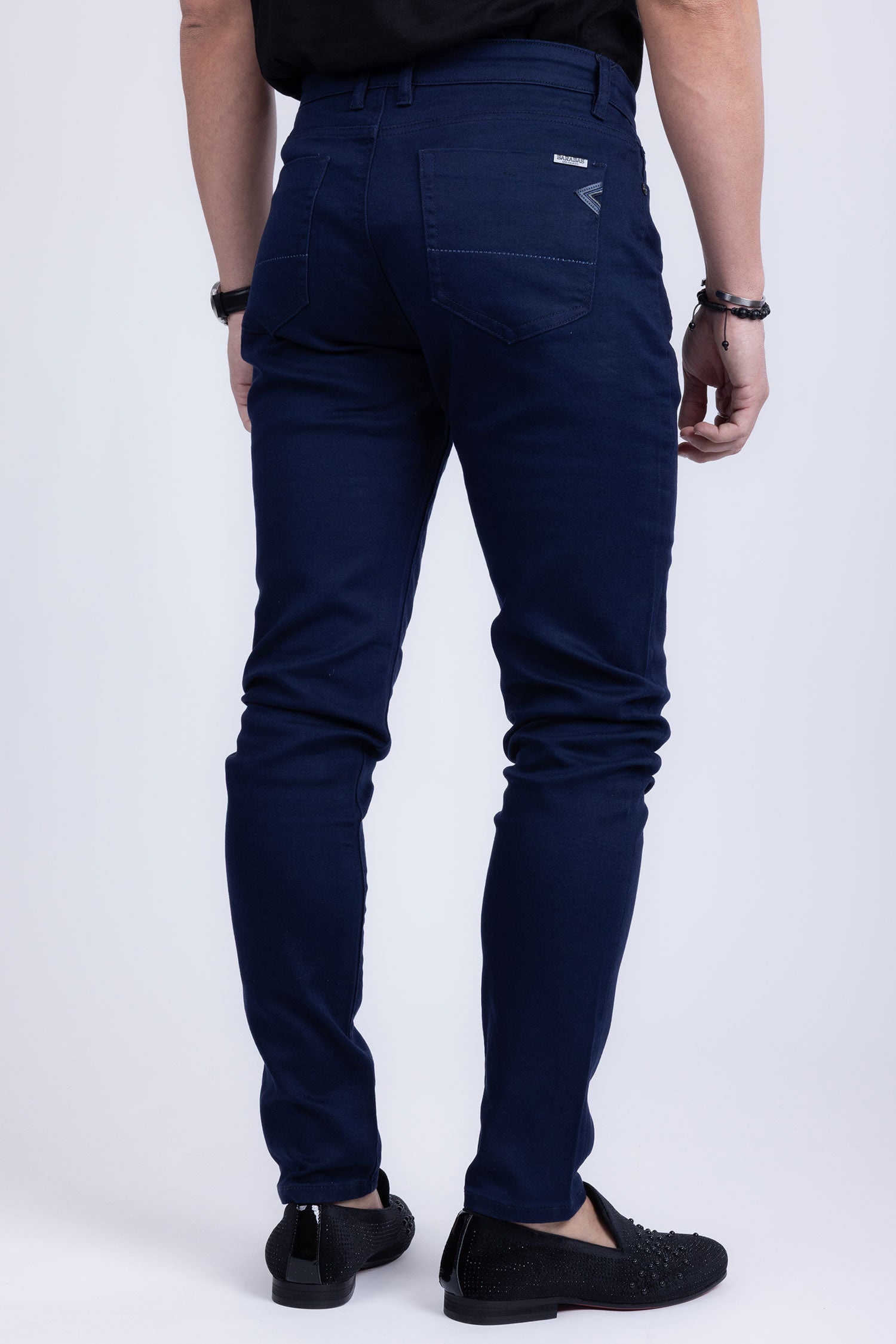Barabas Men's Skinny Fit Classic Denim Solid Color Jeans 1700 Navy