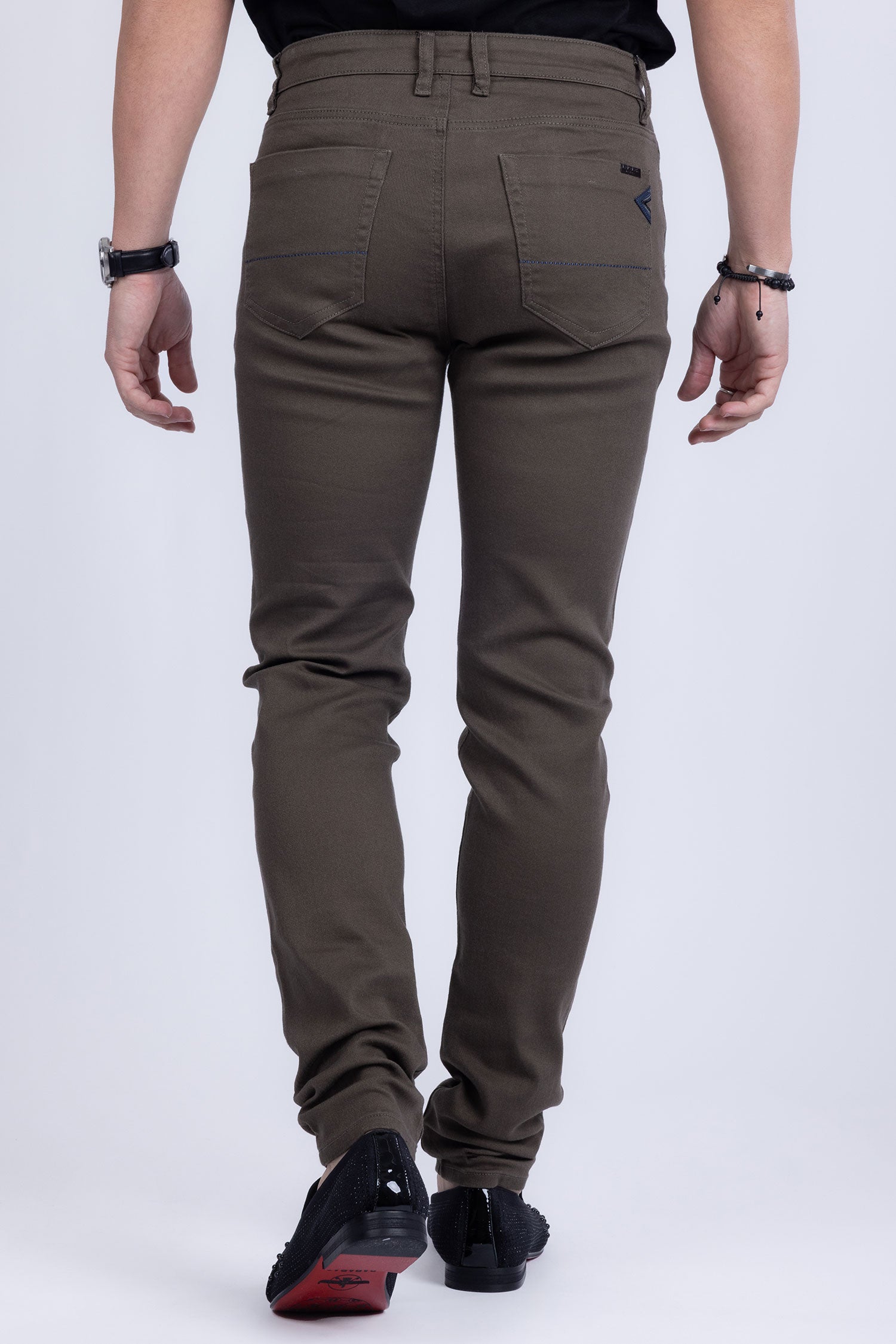 Barabas Men's Skinny Fit Classic Denim Solid Color Jeans 1700 Stone