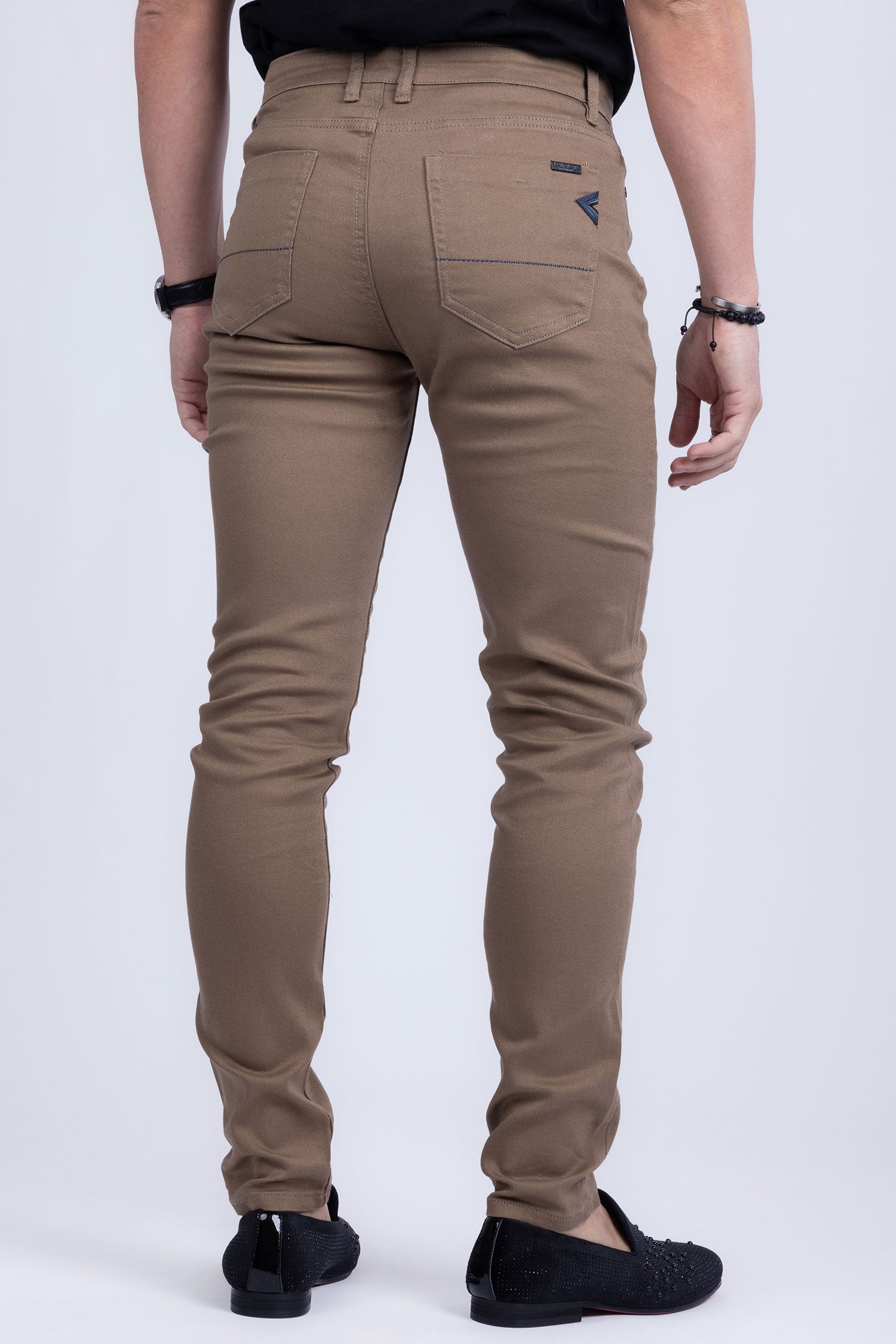 Barabas Men's Skinny Fit Classic Denim Solid Color Jeans 1700 Taupe