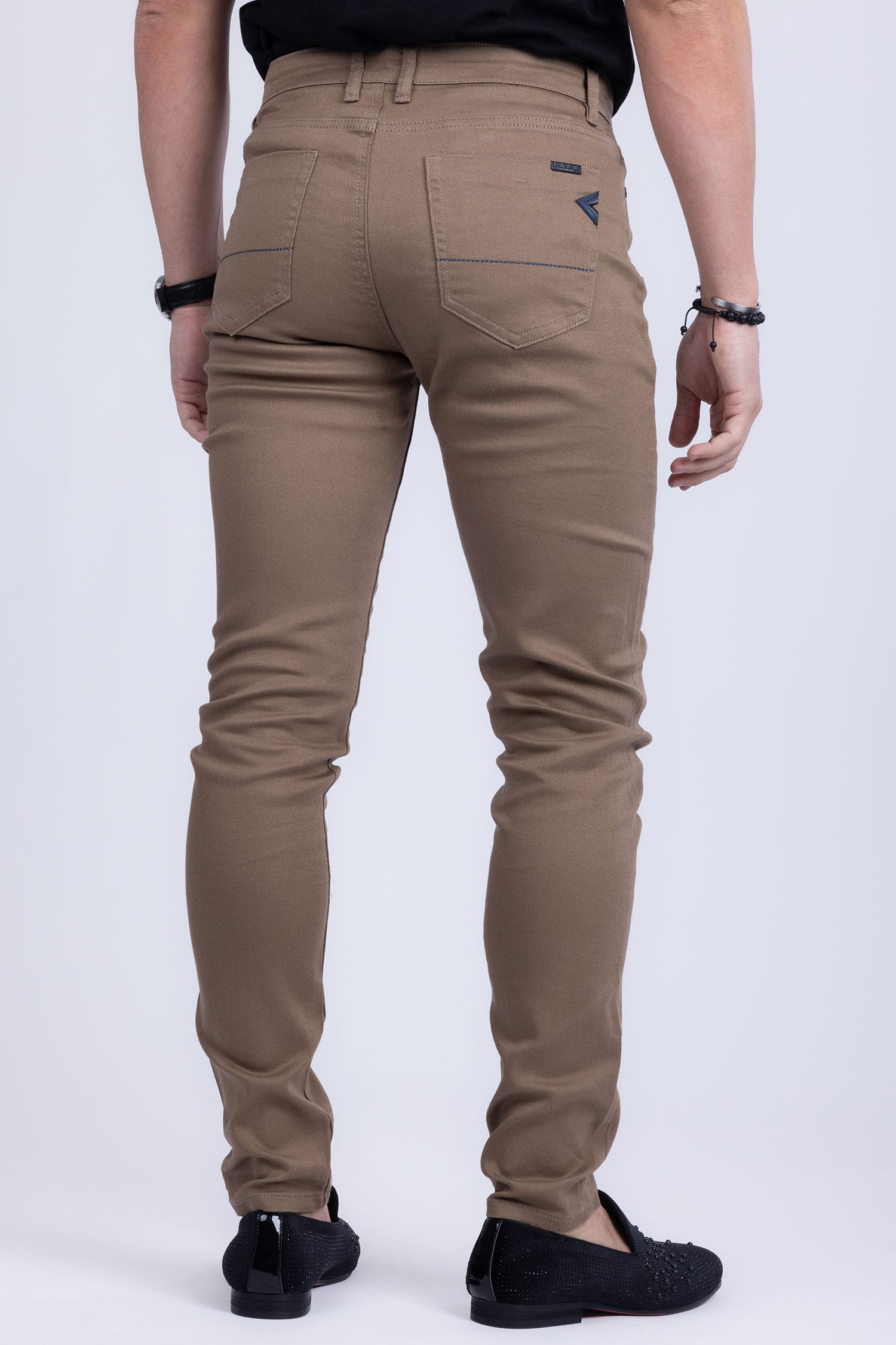 Barabas Men's Skinny Fit Classic Denim Solid Color Jeans 1700 Taupe
