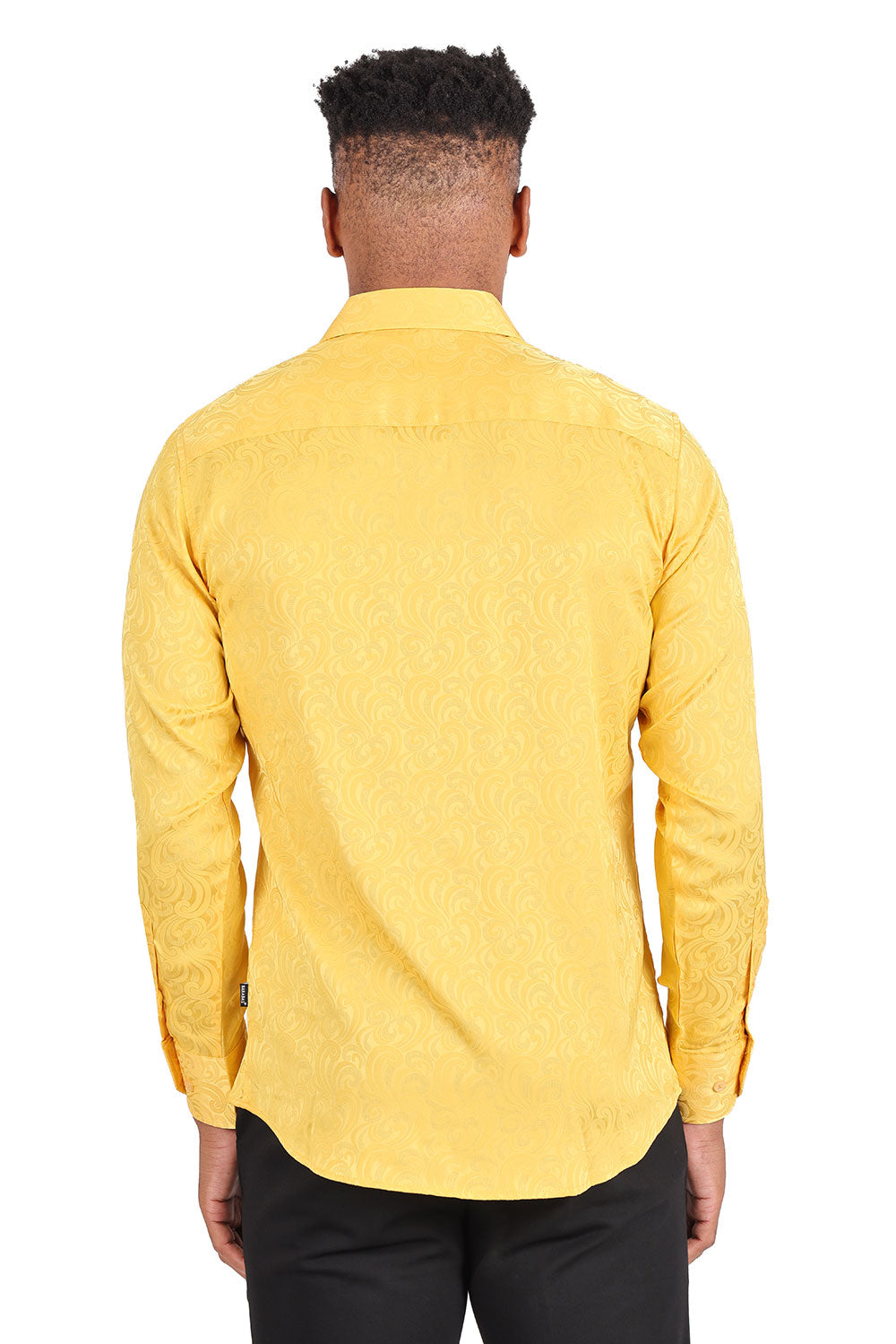 BARABAS Men's Paisley Long Sleeve Button Down Shirt 2B320 Yellow