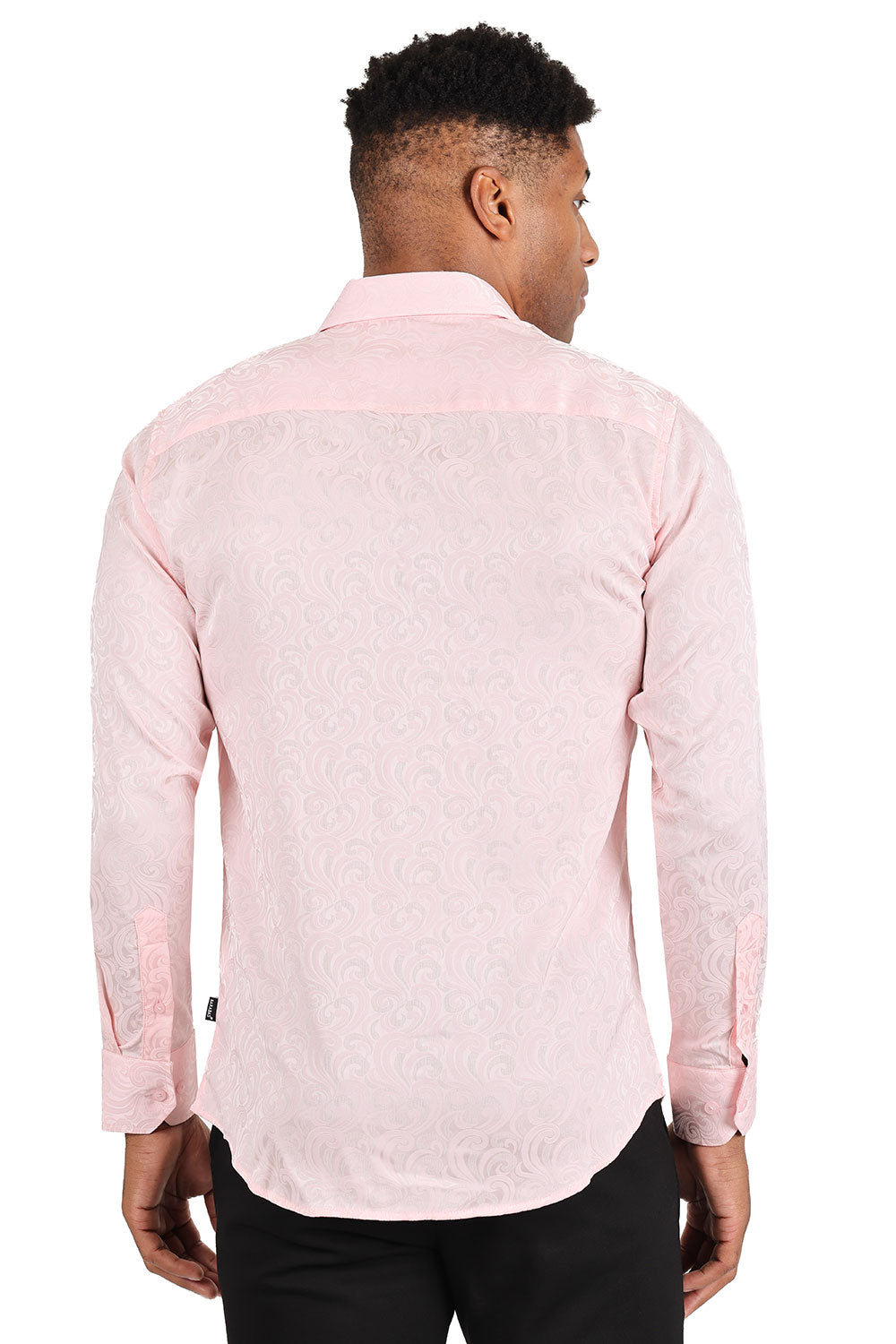 BARABAS Men's Paisley Long Sleeve Button Down Shirt 2B320 Rose