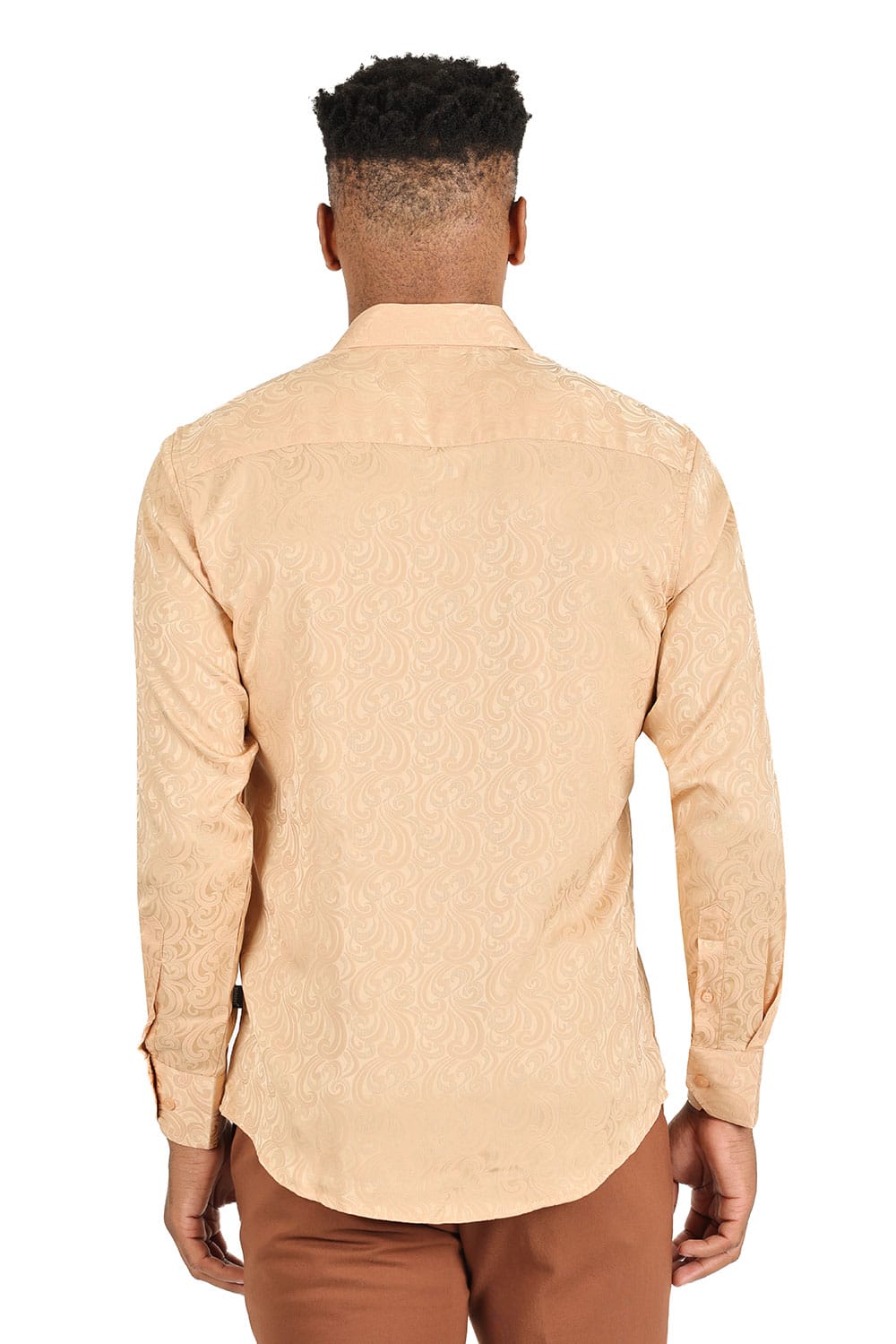 BARABAS Men's Paisley Long Sleeve Button Down Shirt 2B320 #Color_Skin