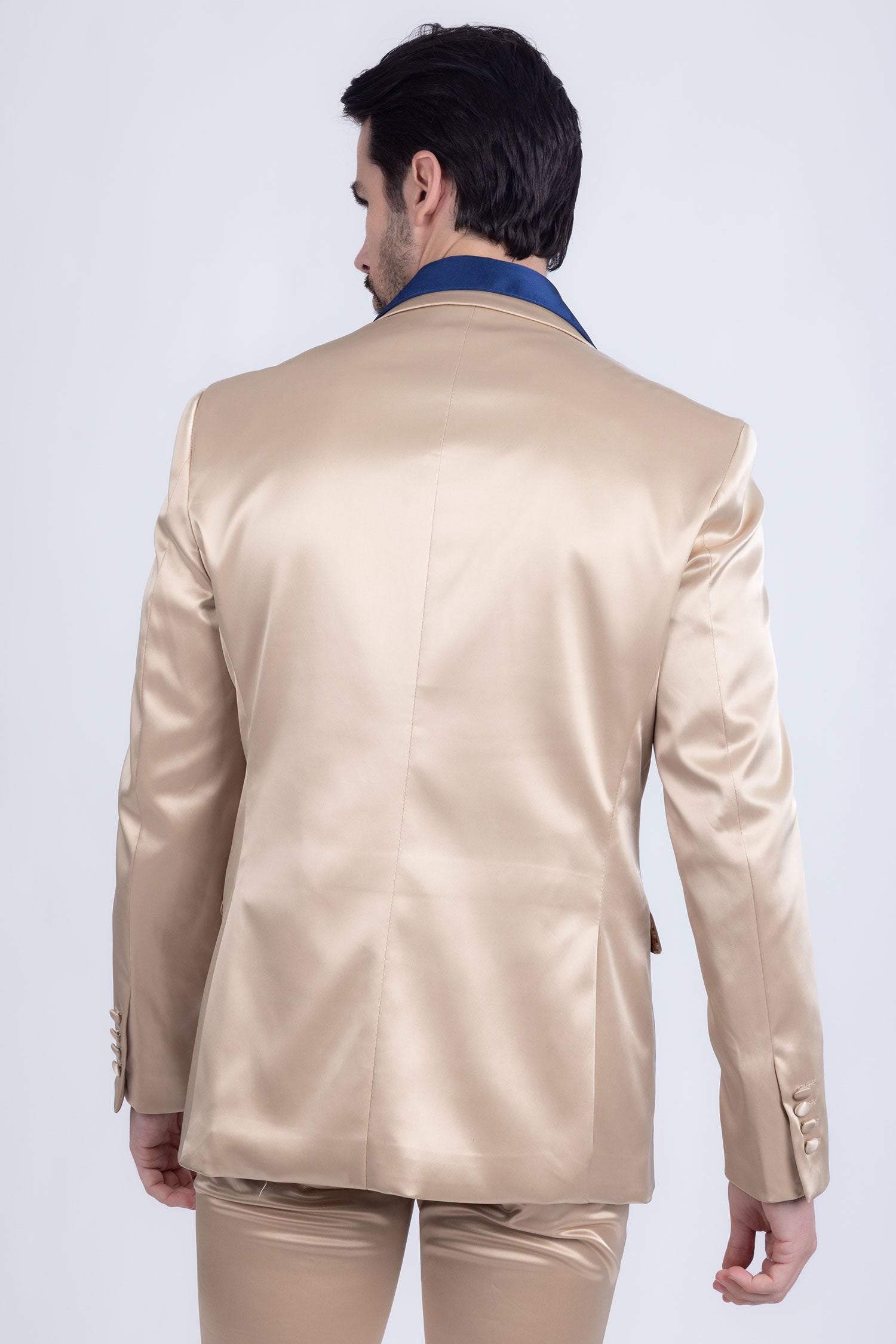 Barabas Men's Solid Color Satin Metallic Shine Luxury Blazer 2BL1010 Gold