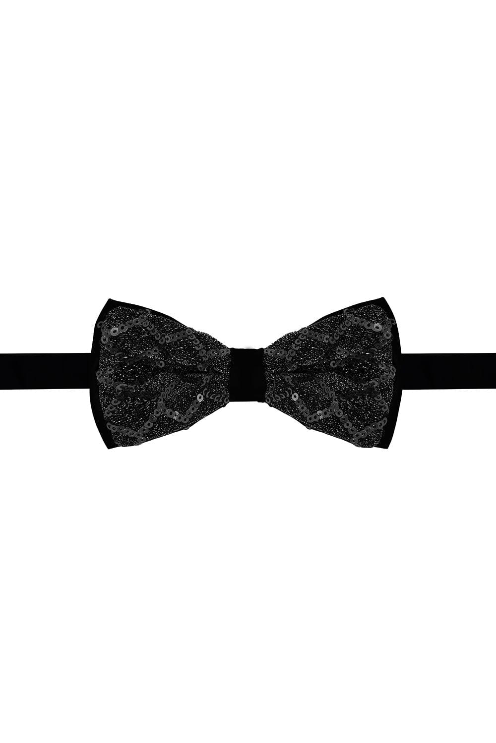 BARABAS Men's Diamond Sequin Pattern Design Bow Tie 2BW3099 Black