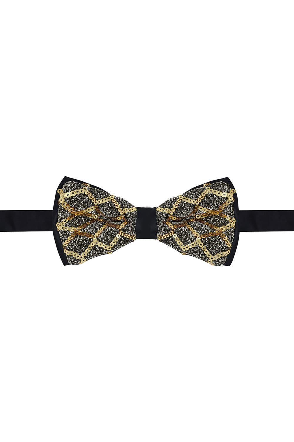 BARABAS Men's Diamond Sequin Pattern Design Bow Tie 2BW3099 Gold