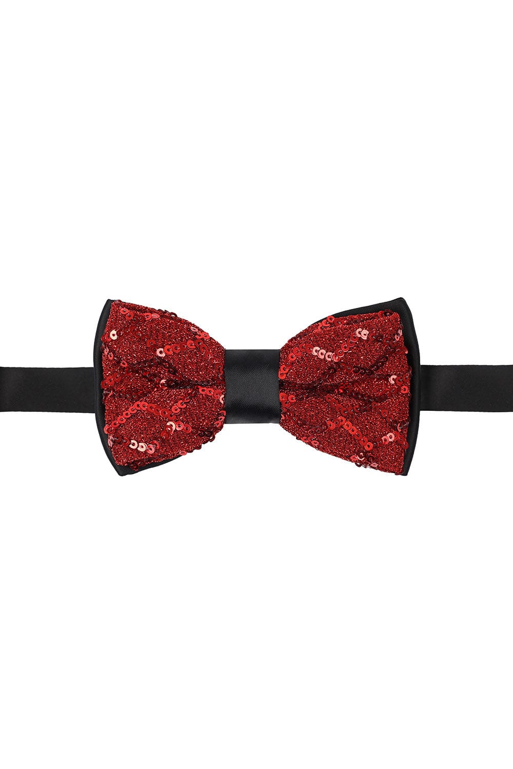 BARABAS Men's Diamond Sequin Pattern Design Bow Tie 2BW3099 Red