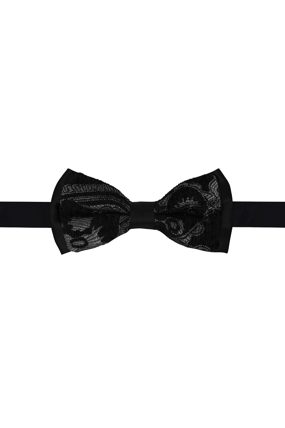BARABAS Men's Paisley Pattern Design Bow Tie 2BW3101 #Color_Black Black