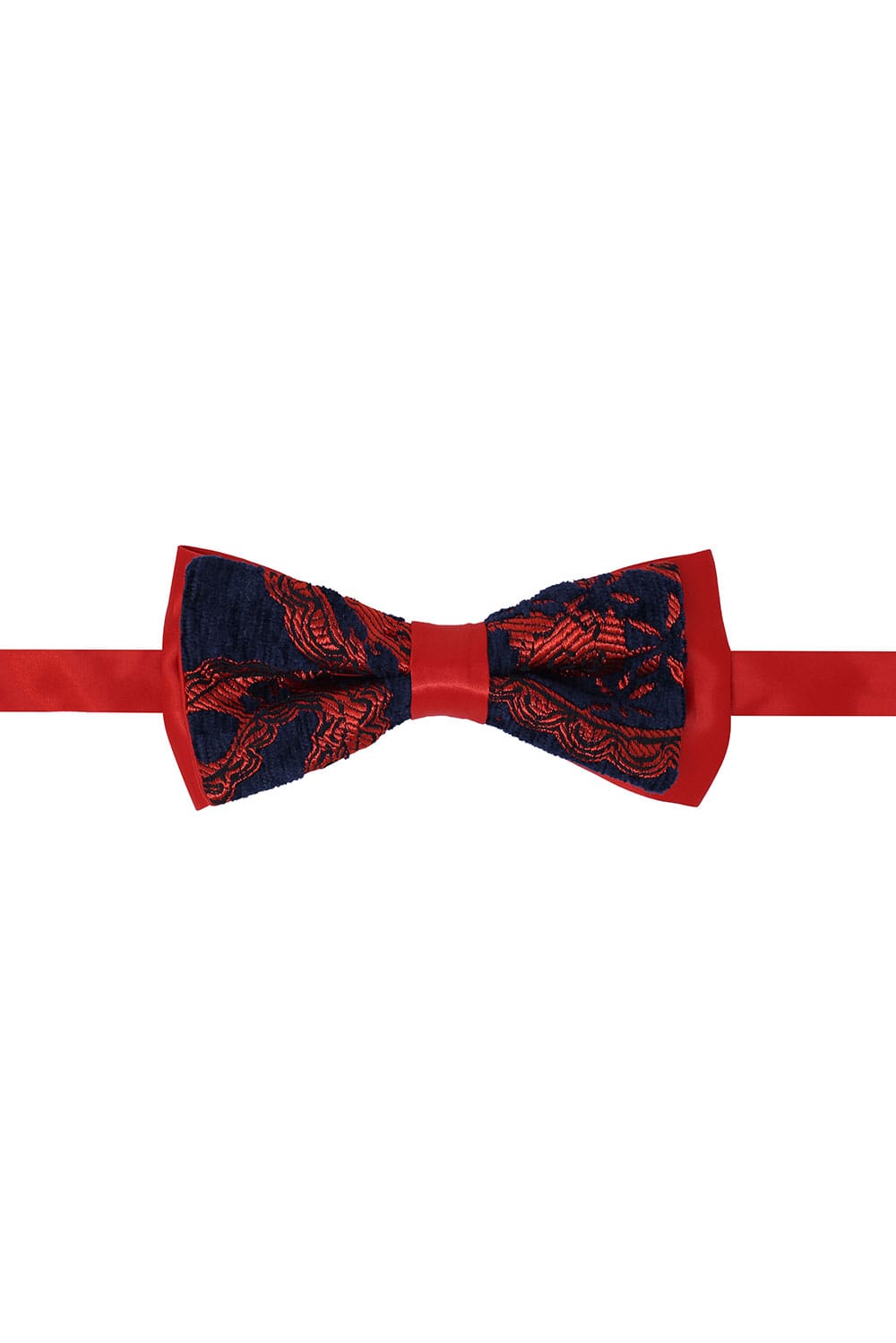 BARABAS Men's Paisley Pattern Design Bow Tie 2BW3101 #Color_Red Navy