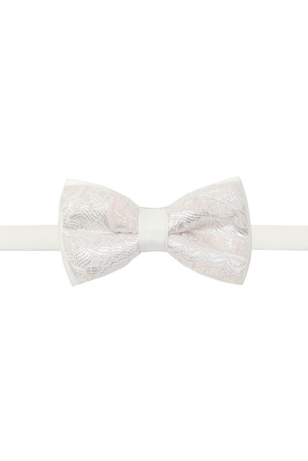 BARABAS Men's Paisley Pattern Design Bow Tie 2BW3101 #Color_White White