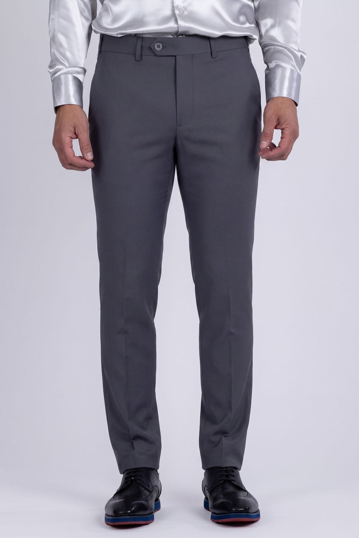 Barabas Men's Matte Solid Color Dress Pants 2CPR6 #Color_Grey