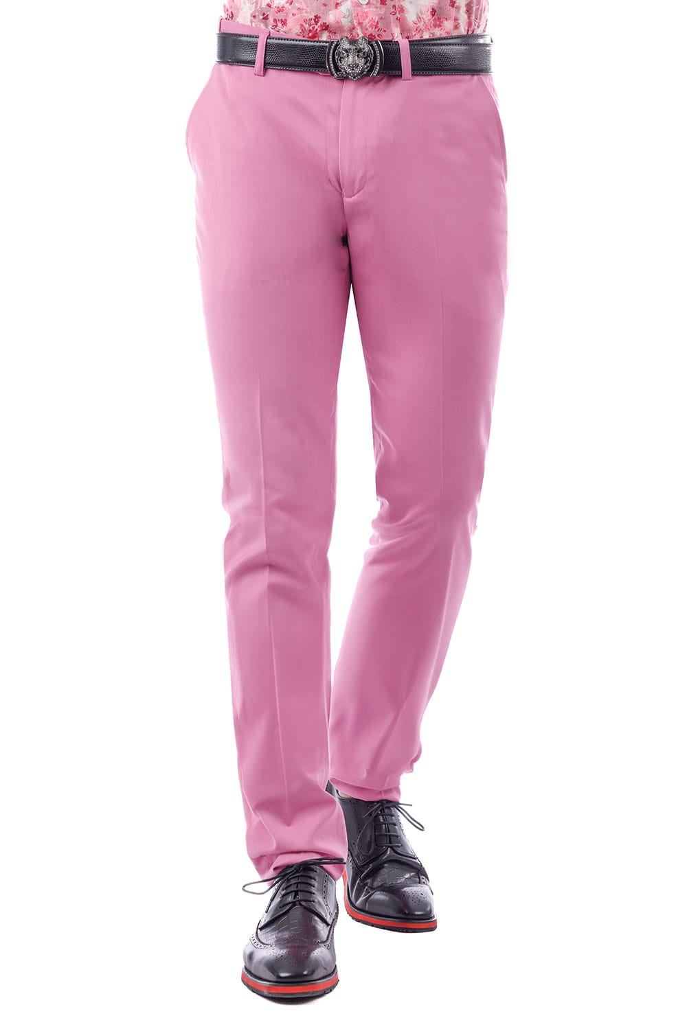 Barabas Men's Matte Solid Color Dress Pants 2CPR6 #Color_Rose