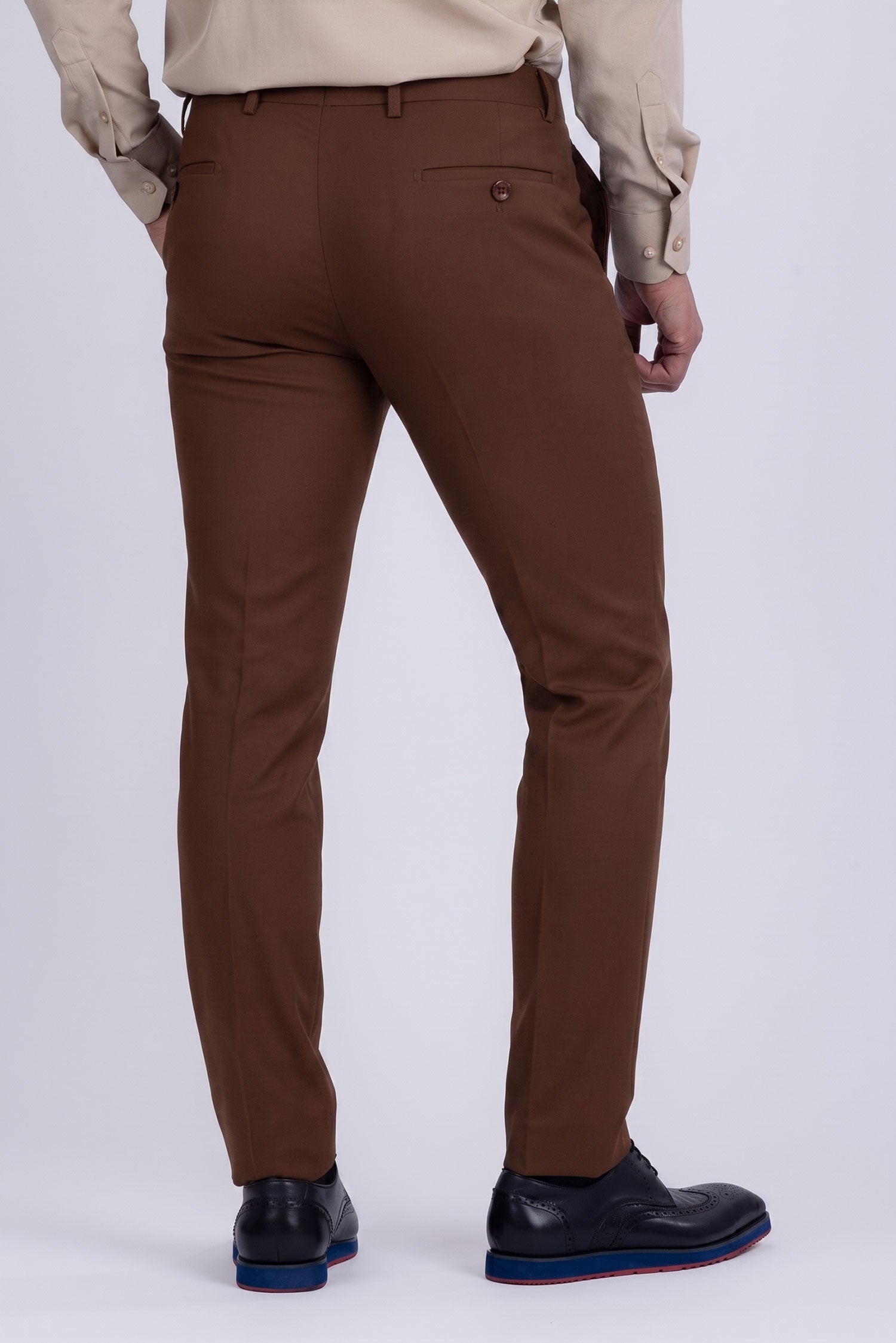 Barabas Men's Matte Solid Color Chino Dress Pants 2CPR6 Brown
