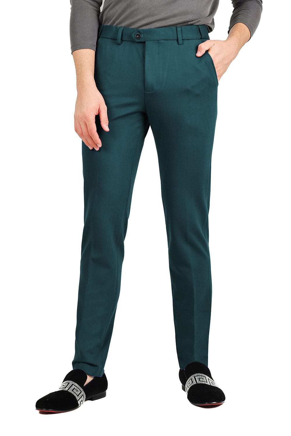 Barabas Men's Matte Solid Color Dress Pants 2CPR6 #Color_Teal
