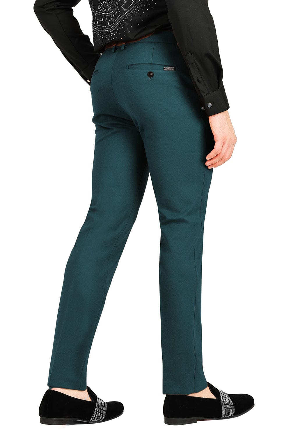 Barabas Men's Matte Solid Color Dress Pants 2CPR6 #Color_Teal