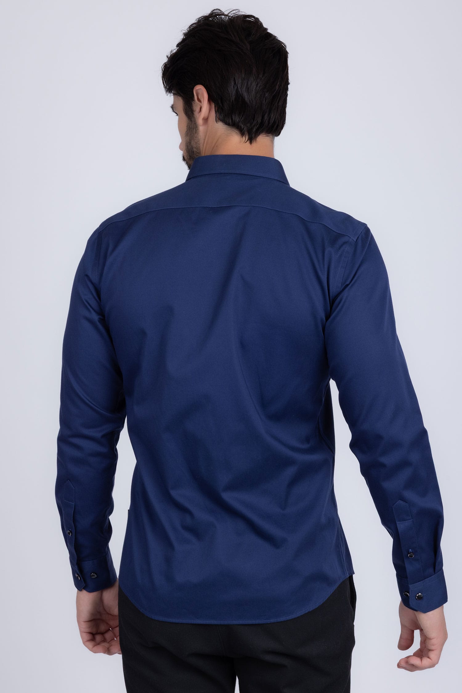 BARABAS Men's Solid Basic Palin Premium Button Down Dress Shirts 2DPS01 Navy