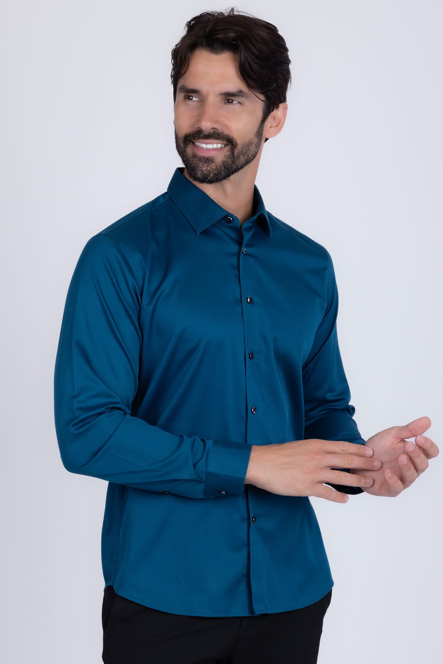 BARABAS Men's Solid Basic Palin Premium Button Down Dress Shirts 2DPS01 Teal