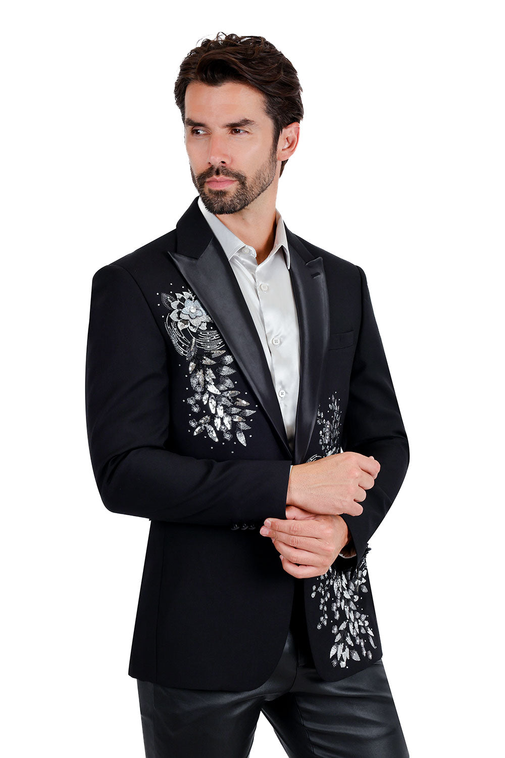 Black blazer shop with flowers