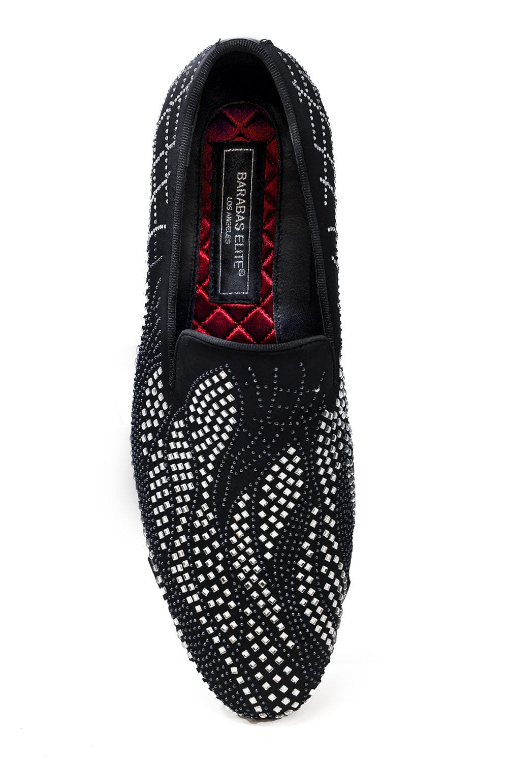 Barabas Men's Jewel Studded Pattern Slip On Luxury Dress Shoes 2ESH1 Black