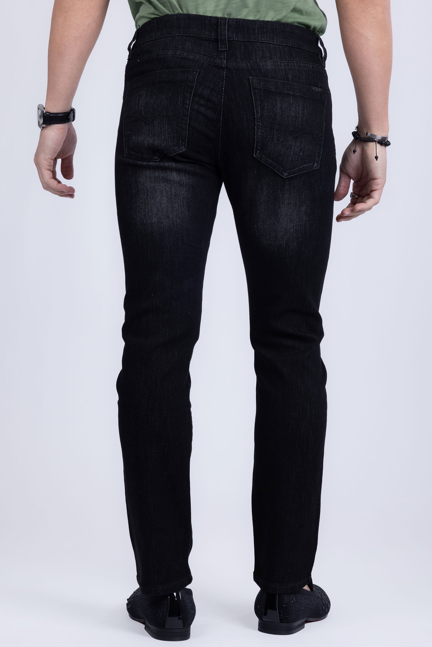 Barabas Men's Premium Light Wash Modern Denim Straight Jeans 2JE01ST Black