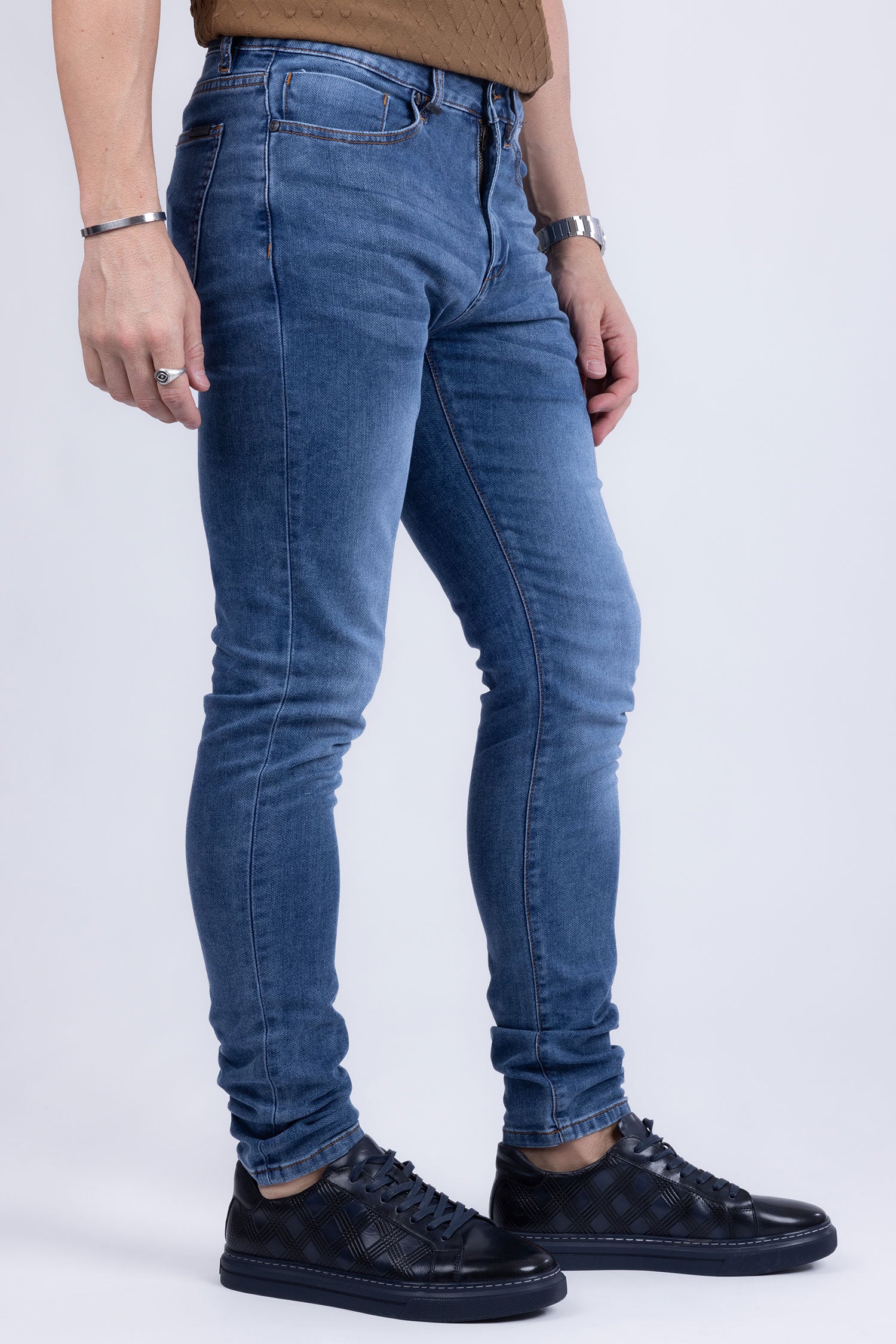 Barabas Men's Light Blue Washed Premium Denim Jeans 2JE08SL