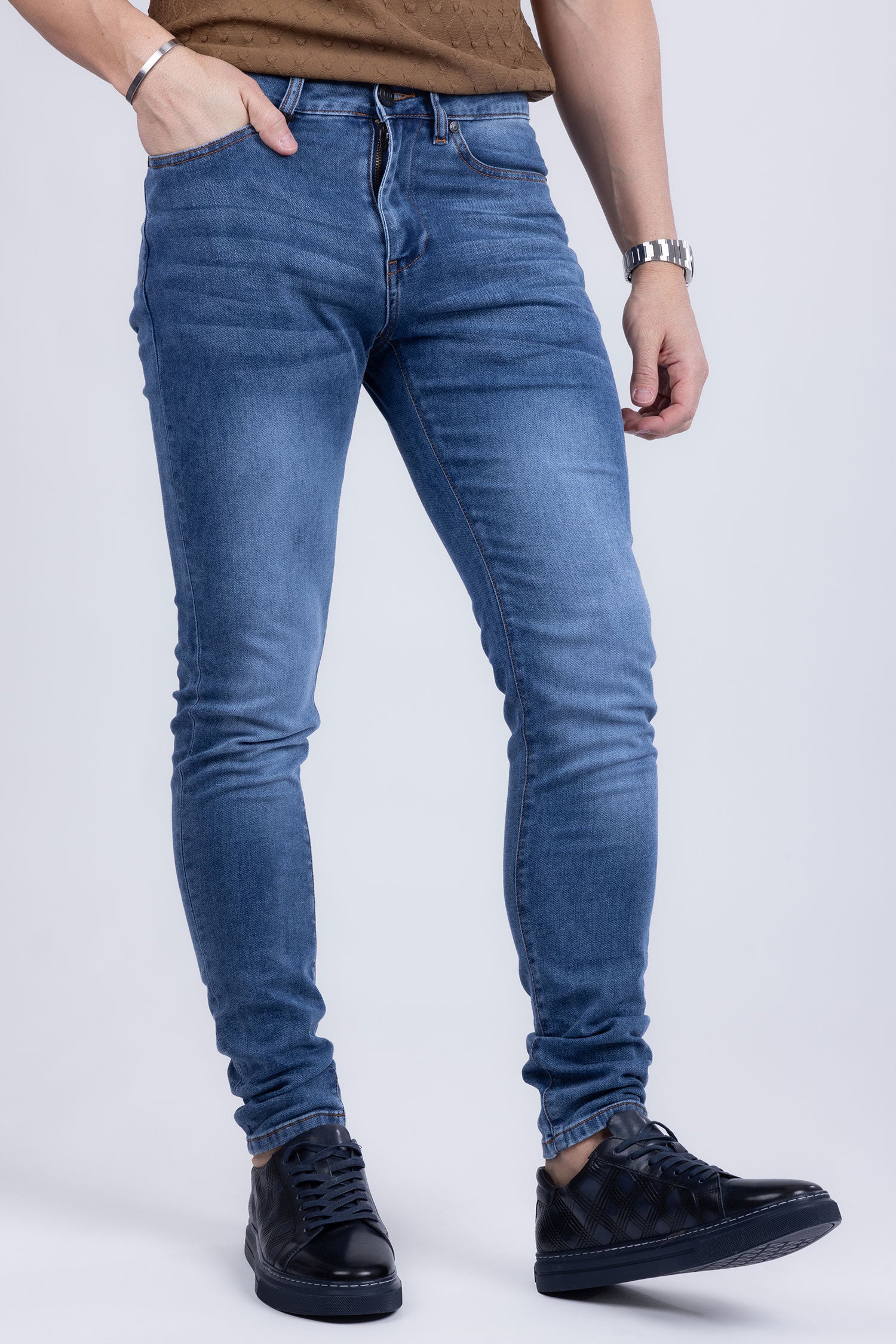 Barabas Men's Light Blue Washed Premium Denim Jeans 2JE08SL
