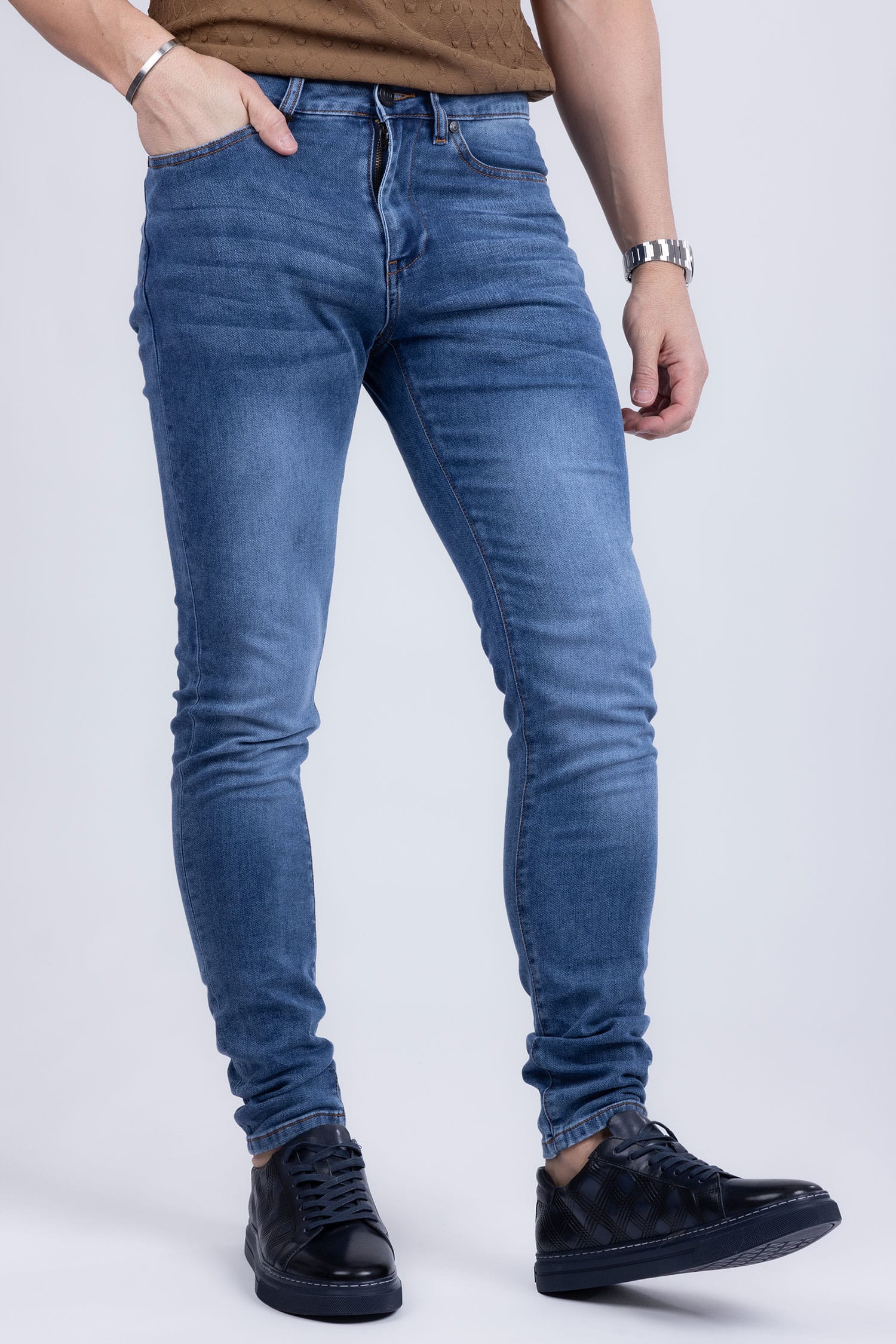 Barabas Men's Light Blue Washed Premium Denim Jeans 2JE08SL