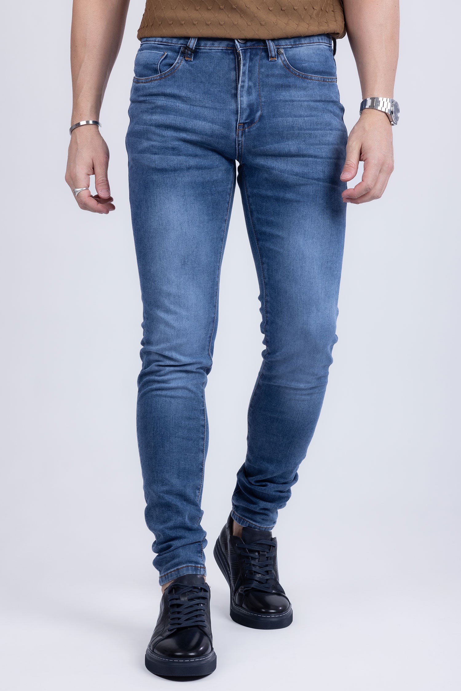 Barabas Men's Light Blue Washed Premium Denim Jeans 2JE08SL
