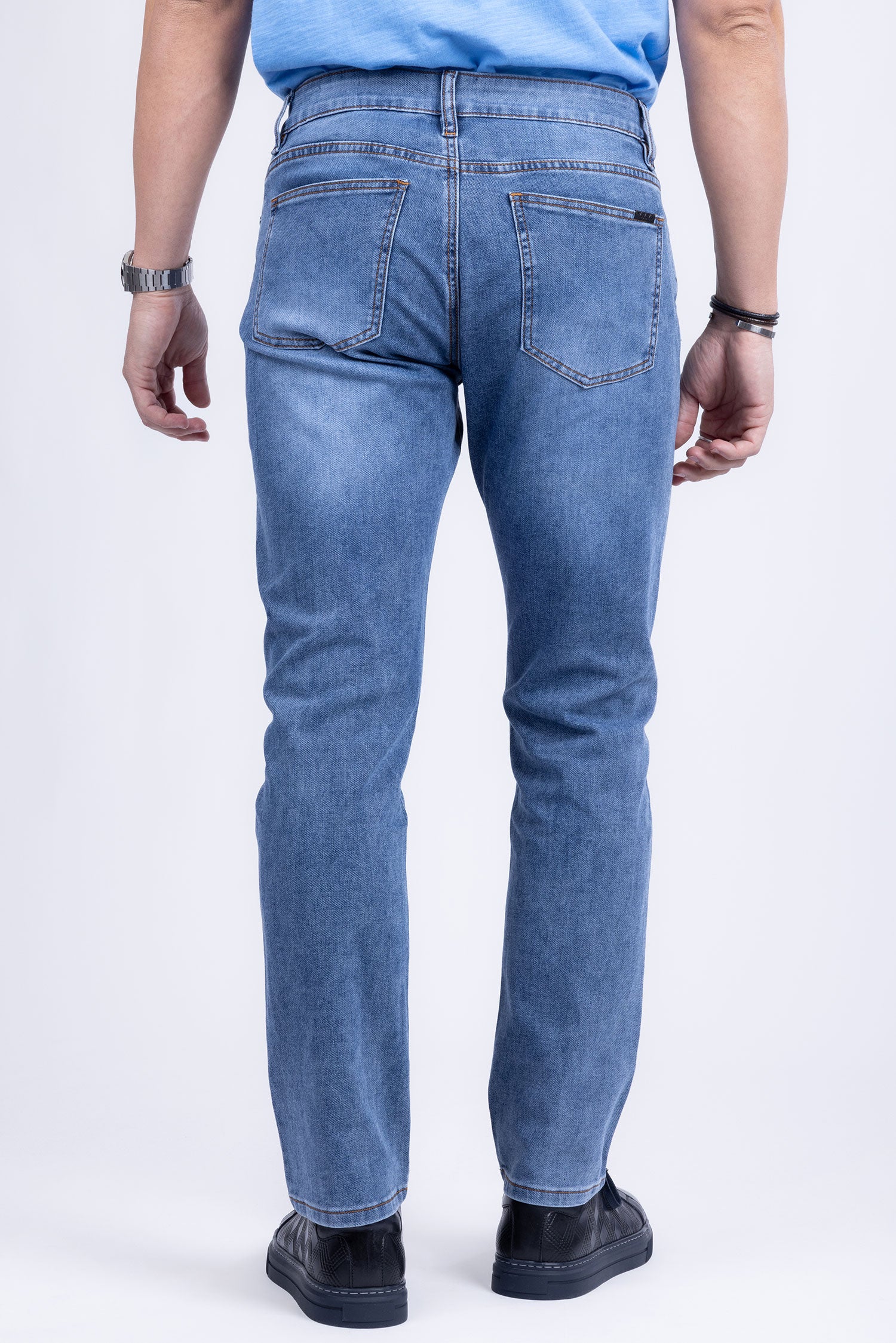 Barabas Men's Premium Light Wash Blue Denim Straight Jeans 2JE08ST