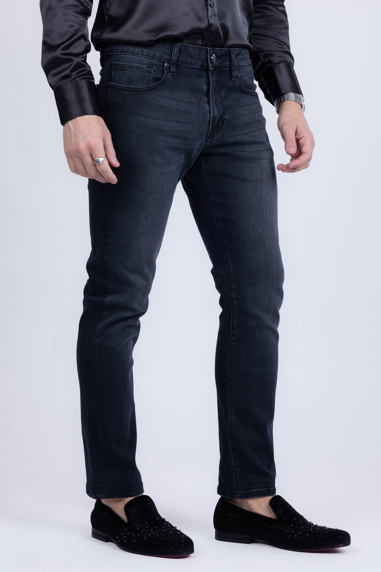 Barabas Men's Premium Dark Wash Blue Denim Straight Jeans 2JE09ST