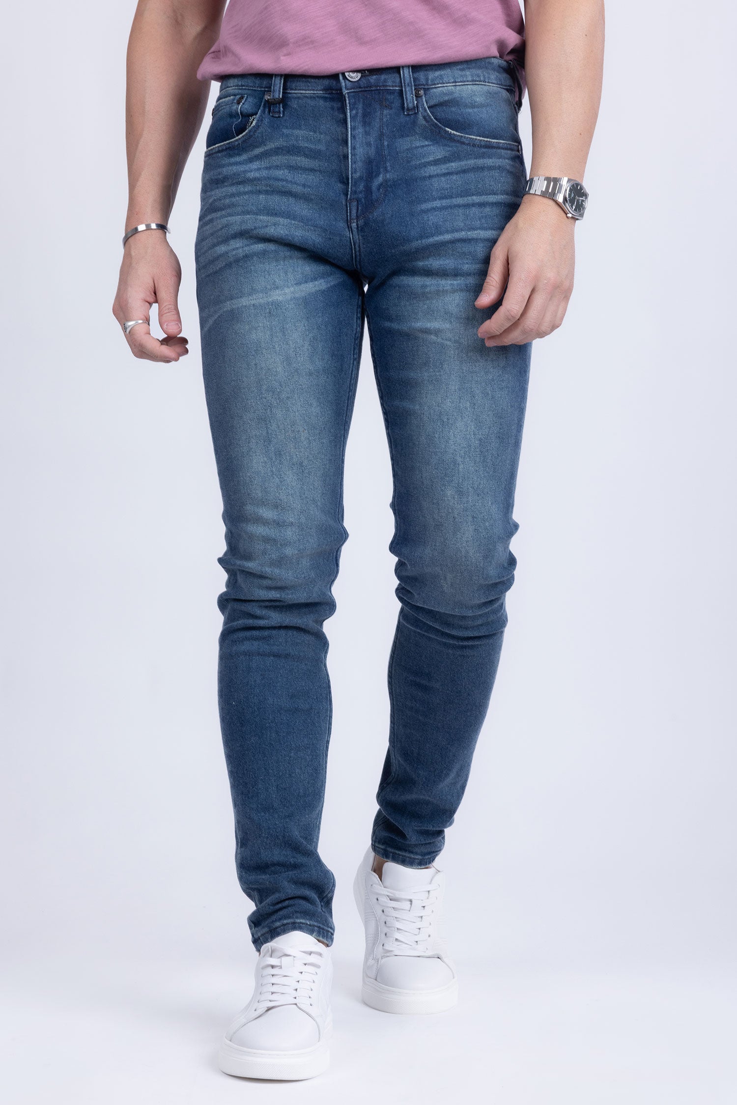 Barabas Men's Solid Color Classic Workforce Denim Jeans 2JE11SL Blue