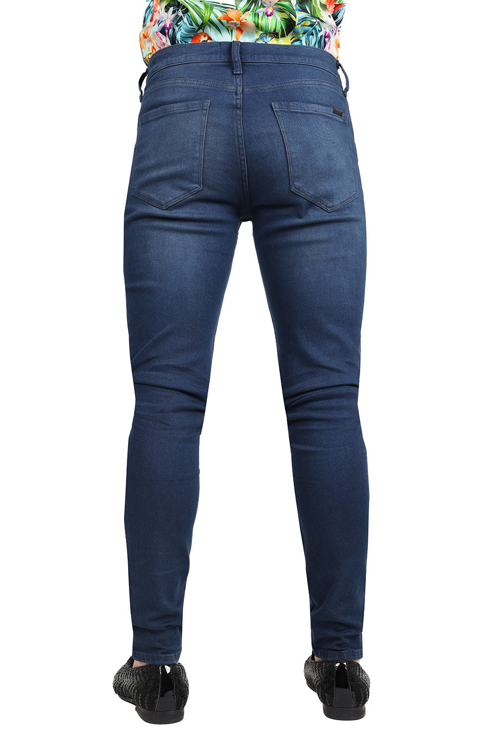 Barabas Men's Solid Color Classic Workforce Denim Jeans 2JE11SL Medium Blue
