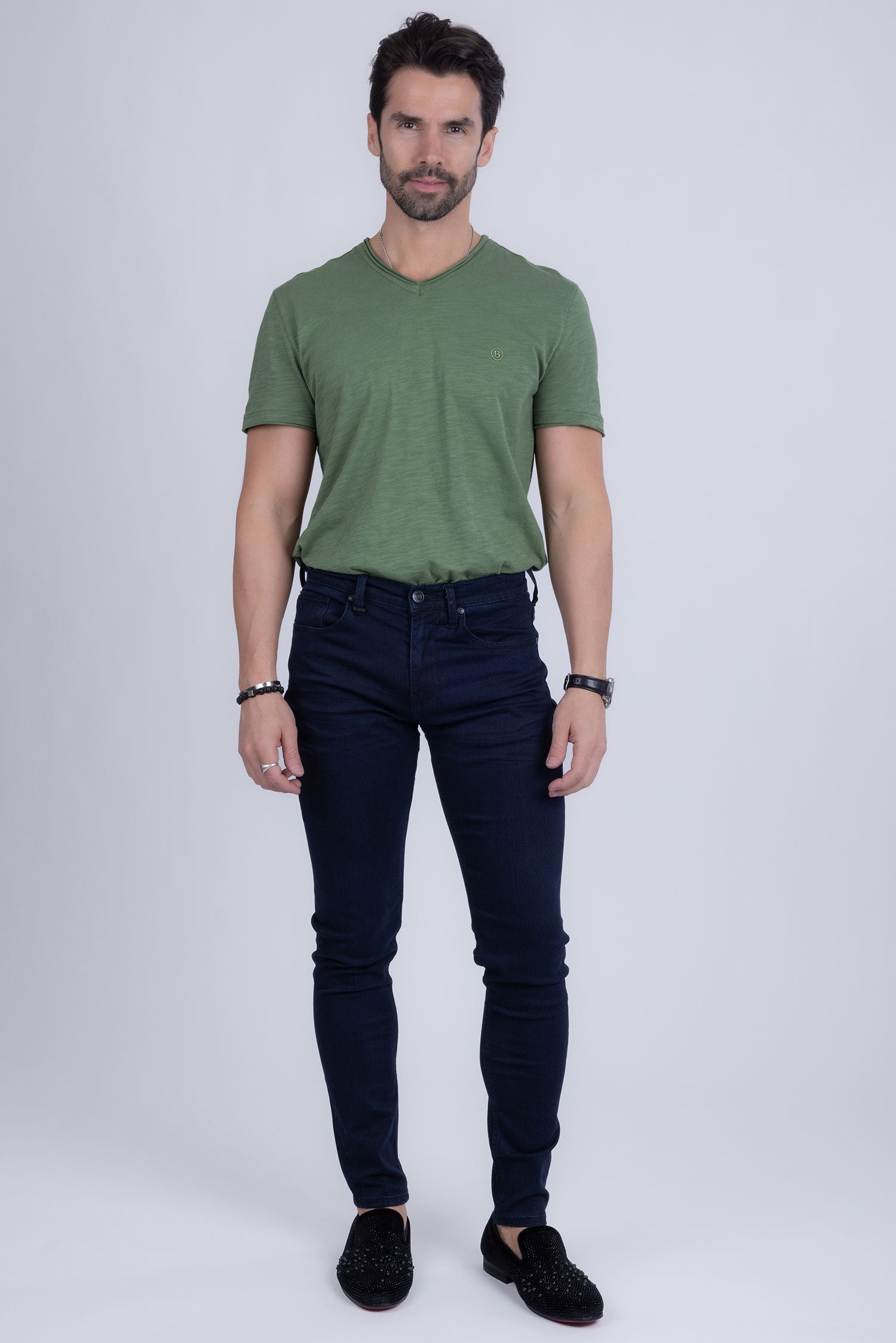 Barabas Men's Slim Fit Premium Dark Blue Denim Jeans 2JE12SL