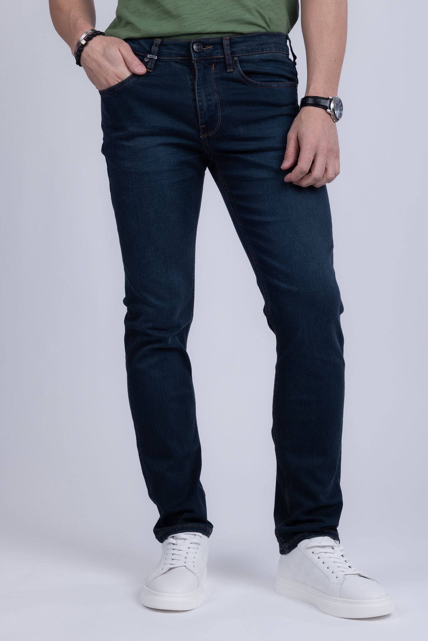 Barabas Men's Straight Fit Premium Dark Blue Denim Jeans 2JE13ST