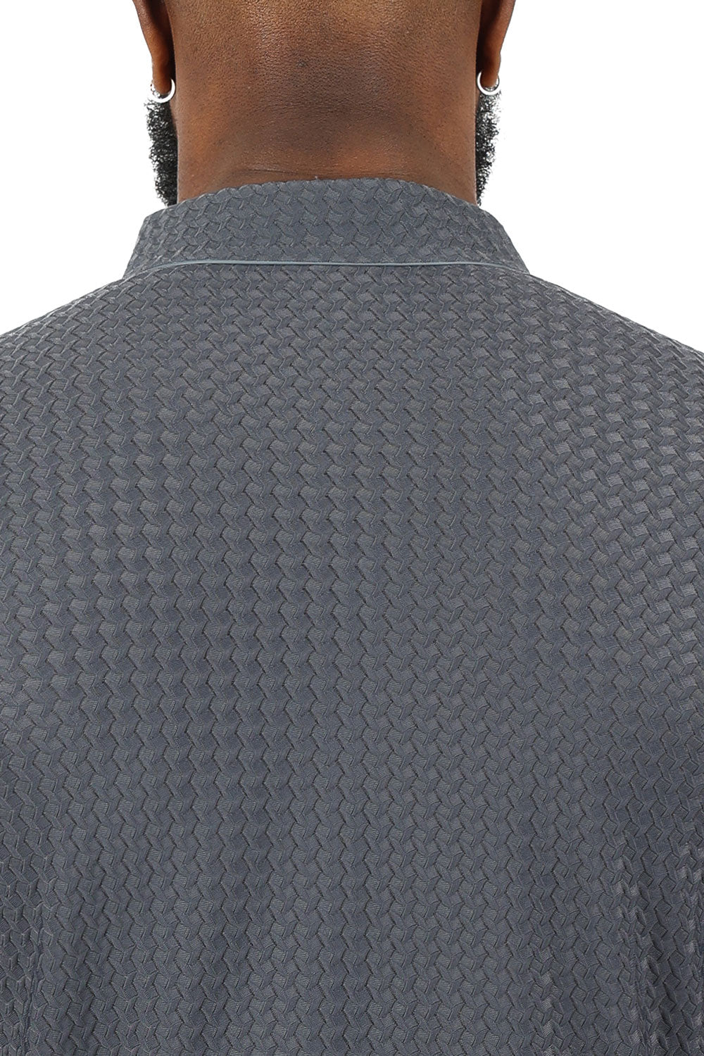 Barabas Men's Geometric Silky Stretch Short Sleeve Polo Shirts 2PP830 Grey