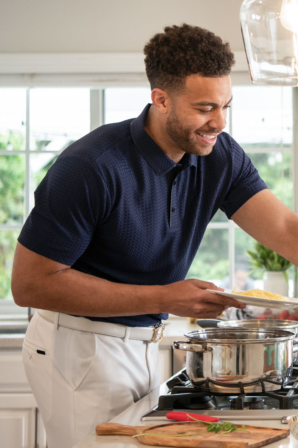 Barabas Men's Geometric Silky Stretch Short Sleeve Polo Shirts 2PP830