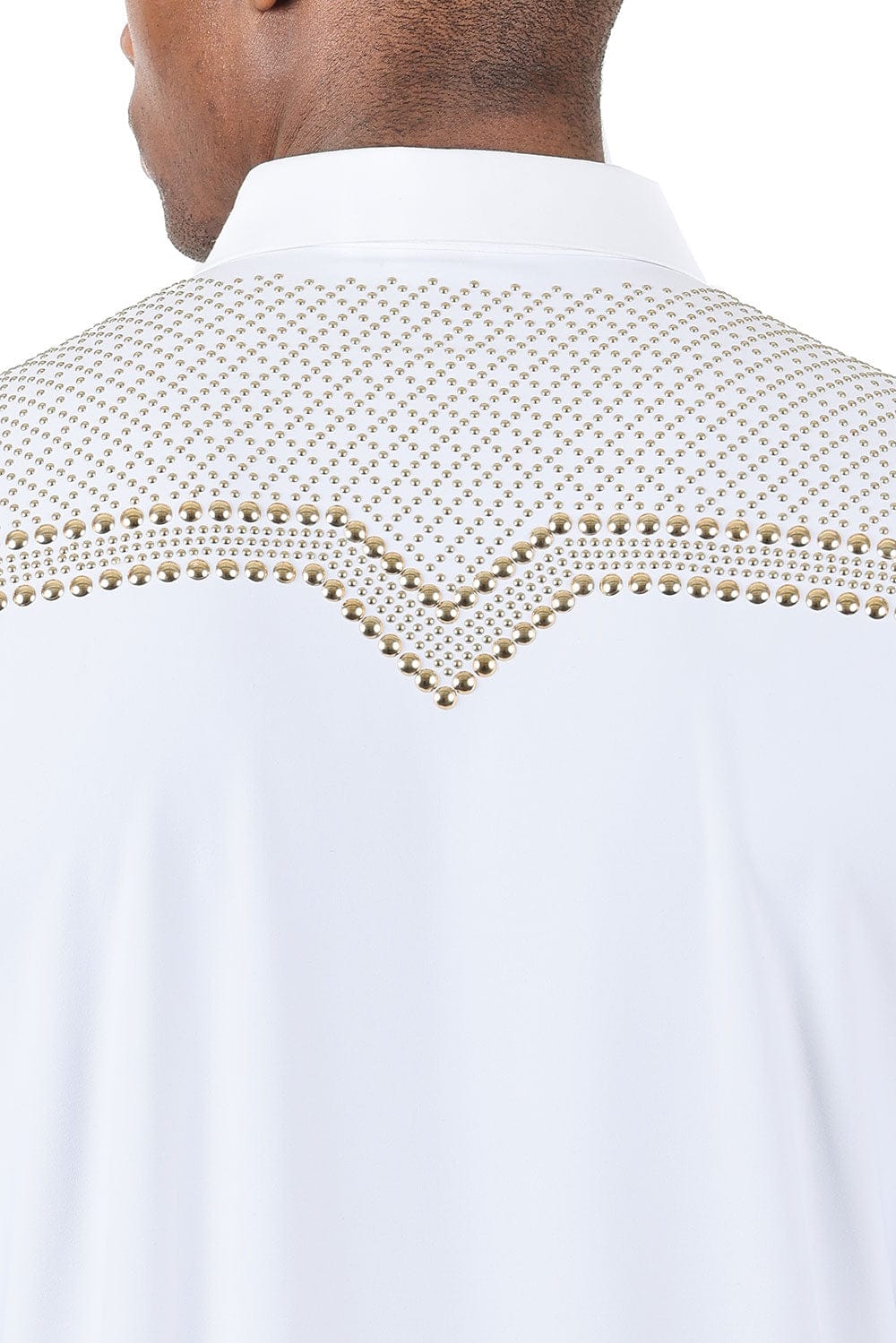Barabas Men's Studded Premium Solid Long Sleeve Shirts 3B24 WHite