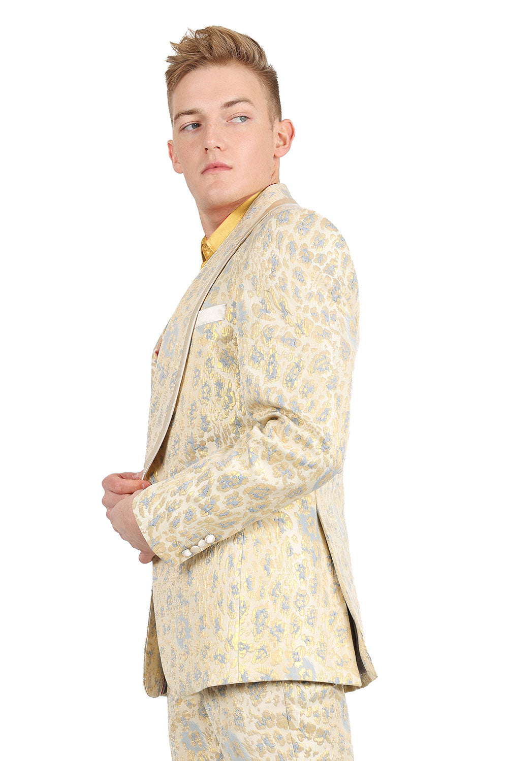 BARABAS Men's High Fashion Shawl Lapel Blazer 3BL01 Gold