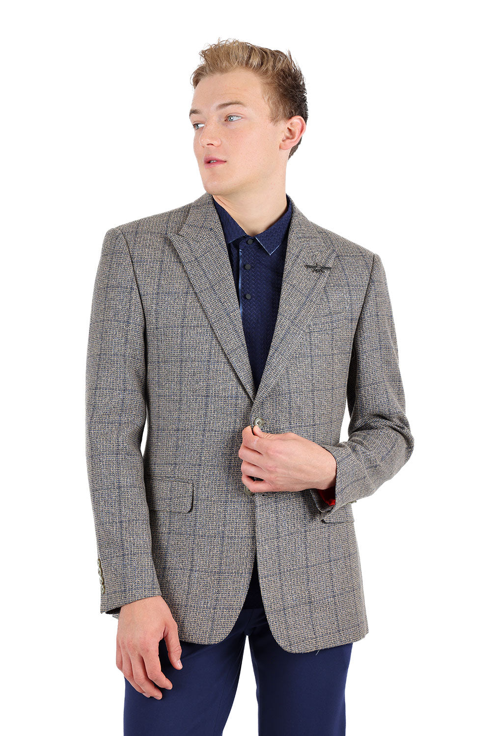 BARABAS Men's Wool Blend Tweed Design Sport Coat Blazer 3BL09 Tan