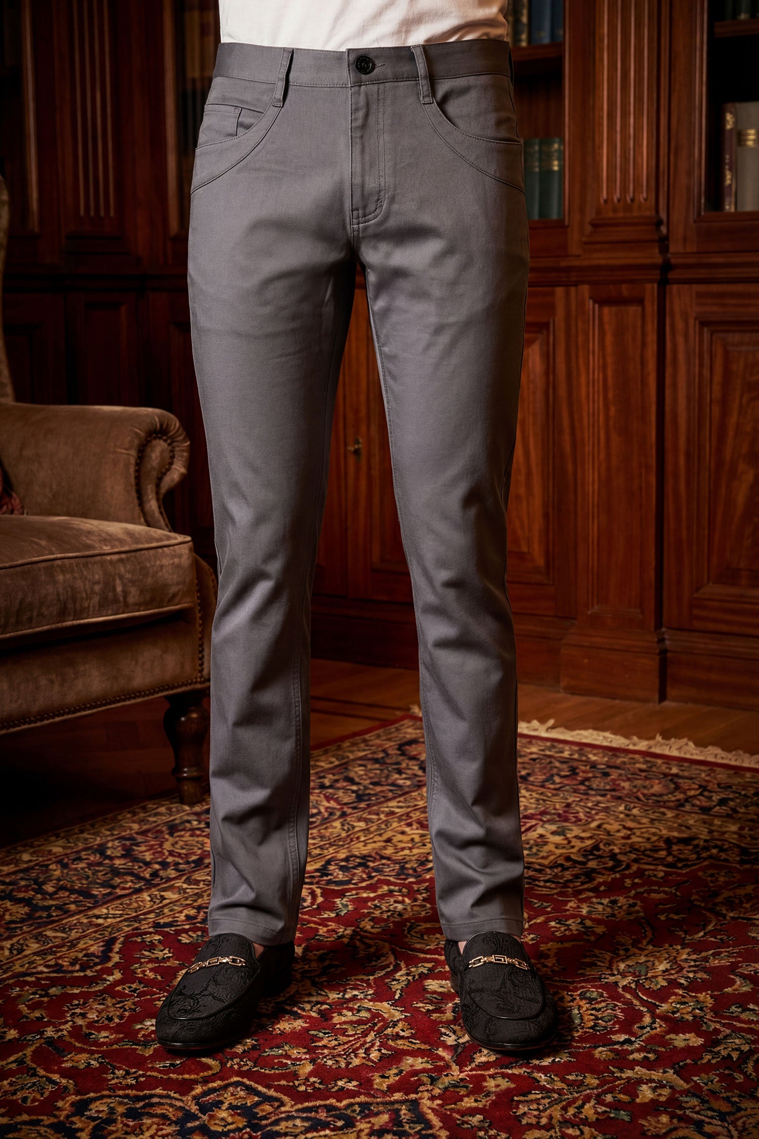 Barabas Men's Solid Color Basic Essential Chino Dress Pants 3CPW31 Charcoal