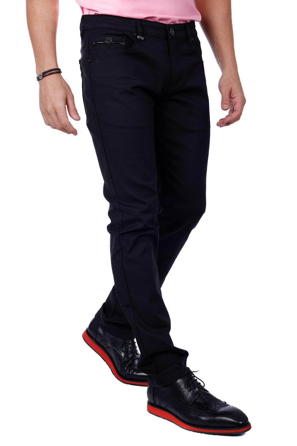 Barabas Men's Slim Fit Solid Color Plain Premium Jeans 3CPW32 Black