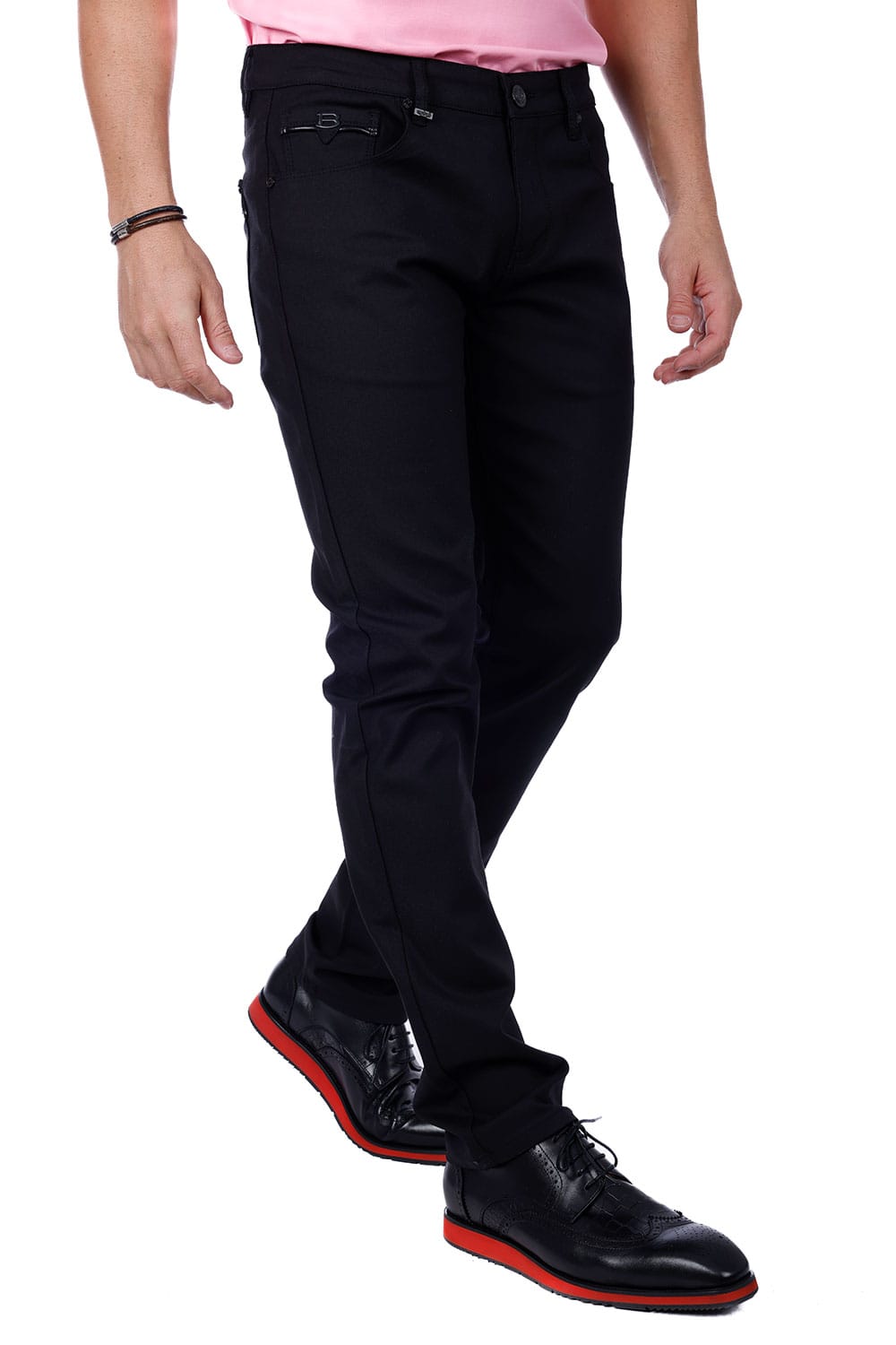 Barabas Men's Slim Fit Solid Color Plain Premium Jeans 3CPW32 Black