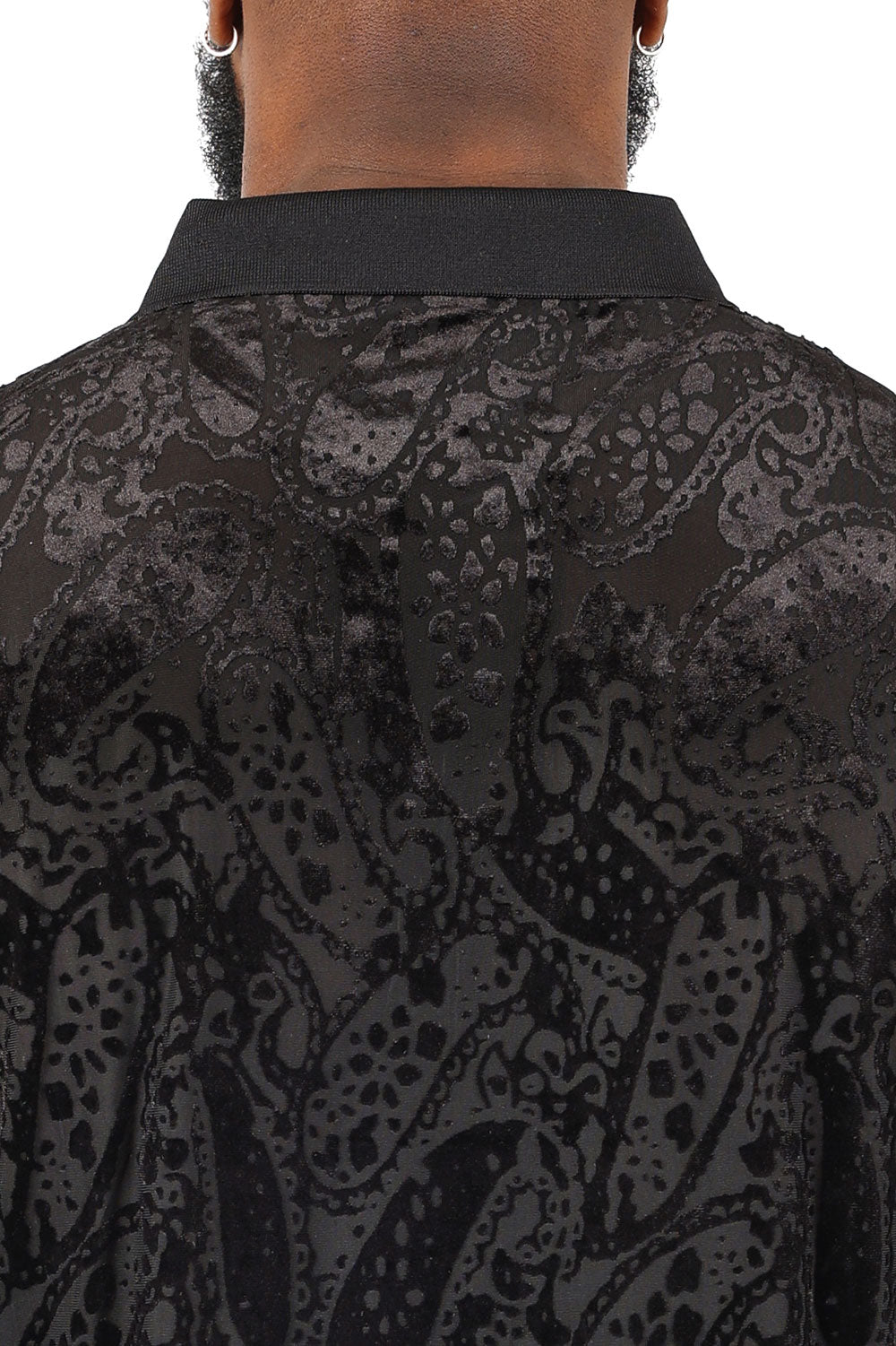Barabas Men's Floral Paisley Short Sleeve Polo Shirts 3PP836 Black