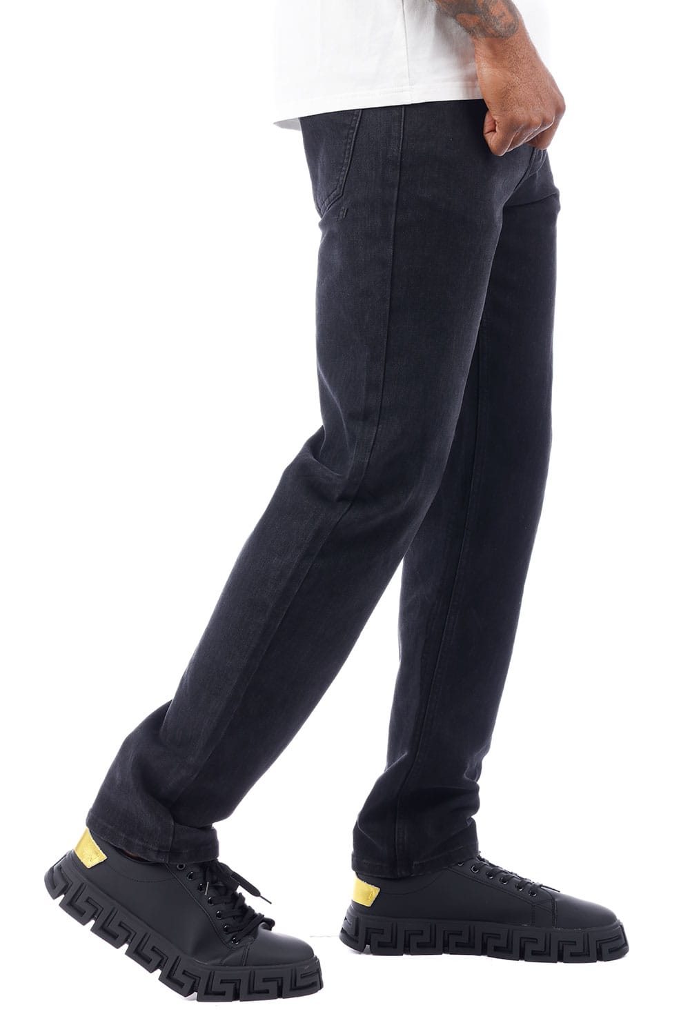 Barabas Men's Solid Color Premium Stretch Denim Jeans 3SN100 Black