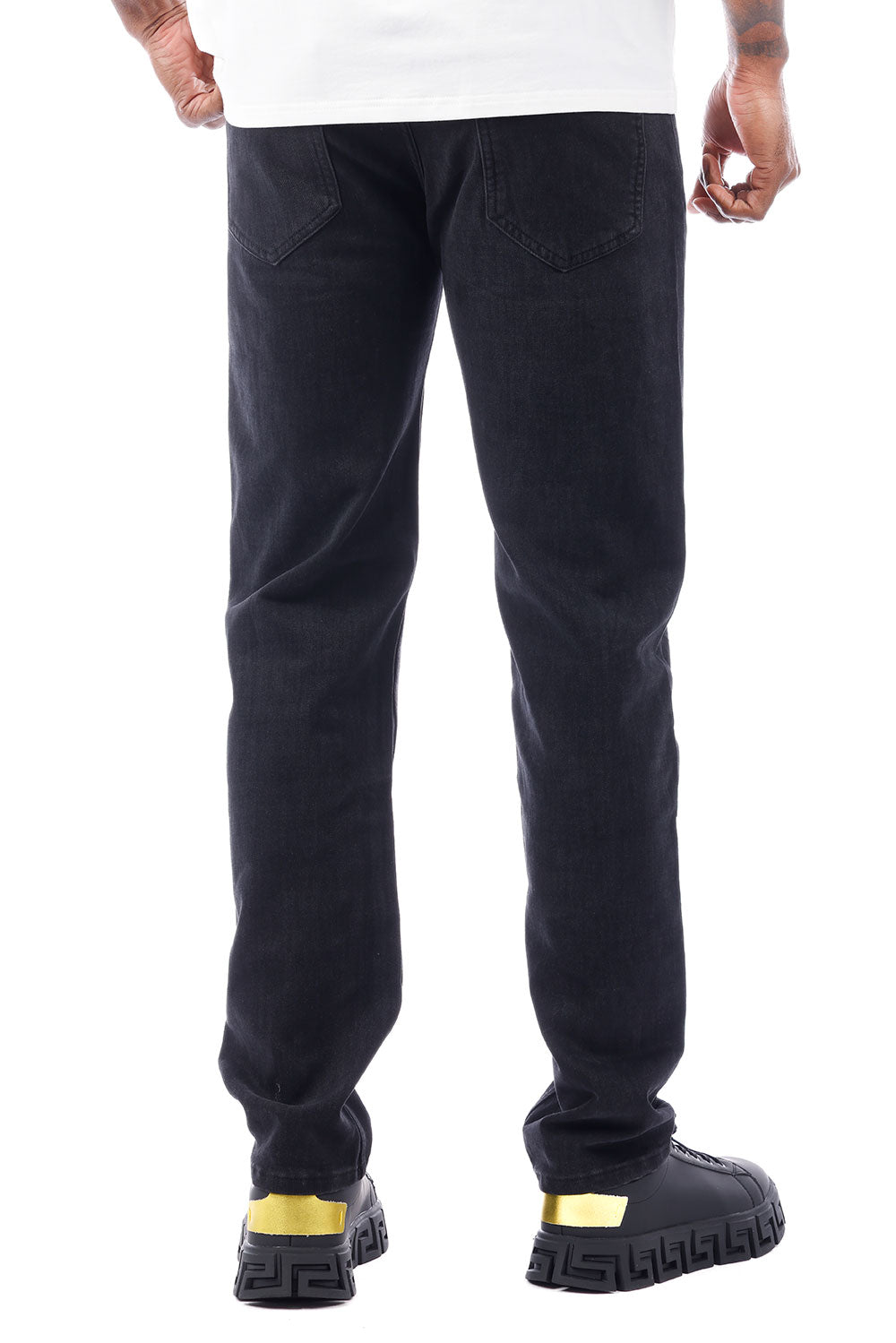 Barabas Men's Solid Color Premium Stretch Denim Jeans 3SN100 Black